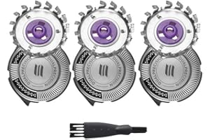 HUAWEIGZ HQ8 Lames de rasoir compatibles avec les rasoirs électriques Philips HQ8 HQ7 HQ6 PT8 PT7, têtes de rechange de qualité supérieure pour rasoirs de rasage, lot de 3, 1 brosse