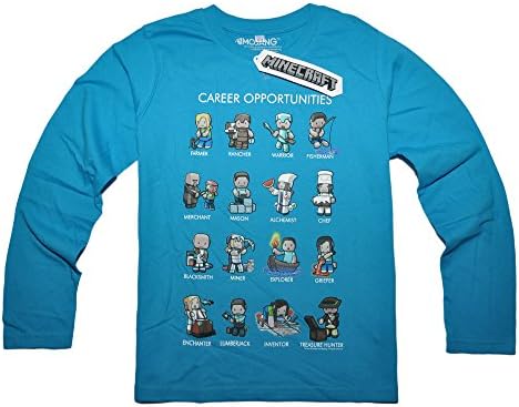 Official Mojang Licensed Minecraft Long sleeve T-shirt for Kids Boys Girls - Ages 7 to 14 Years-140cm-Design 4