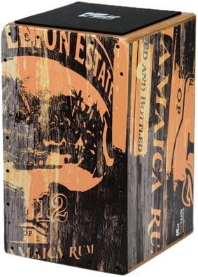 VOLT Cool-Cajon "Jamaica Rum" design percussion (Cajon set incl. learning book Cajon school "Cajon Basics" + CD & seatpad, size: L) suitable from 10 years