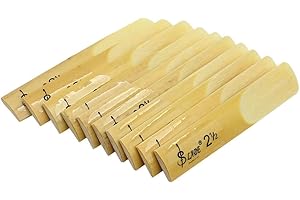 OriGlam 10pcs Alto Sax Saxophone Reeds 2.5 Reed, Alto bE Saxophone Reeds Lade Bamboo 2-1/2 Reed Strength 2.5 for Clarinet, Soprano or Alto Sax