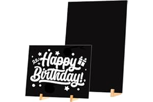 GUOKOFF Enseignes de Tableau Noirs A4, Lot de 2 Tableau Noir pour Table, Tableaux Noirs avec Supports en Bois, Ardoise de Table Décoratives pour Tableaux Noir