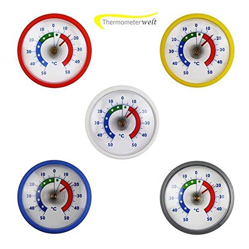 Thermometerwelt Thermometerset 5 Stck Khlschrankthermometer . Kunststoff Farbe blau , wei , rot , silber , gelb 4954