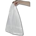 Clearly | White Plastic Vest Style Plastic Carrier Bags - 11" x 17" x 21" - (1 packet = 100 Bags)