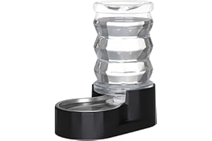 Sfozstra Wassernapfspender für Hunde - 6L Lagre Edelstahl - BPA-frei - Automatischer schwarzer Schwerkraft-Haustier-Wasserspender für vielbeschäftigte Besitzer