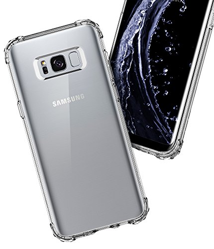 Spigen Crystal Shell - Carcasa para Samsung Galaxy S8  2017  con panel trasero transparente y esquinas reforzadas en TPU  poliuretano termopl  stico 