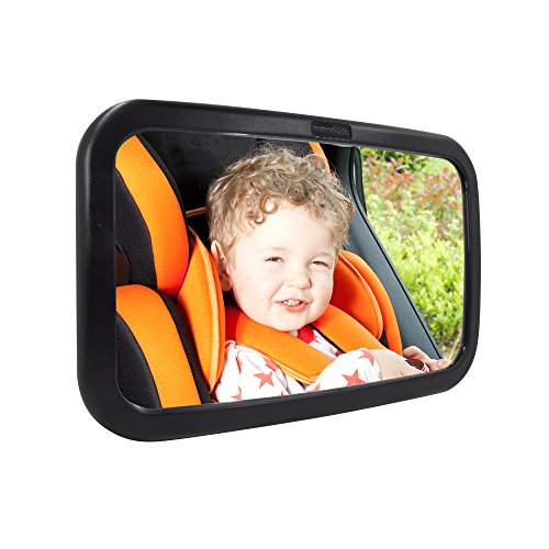 Rear View Baby Mirror, DLAND Perfect Pivot for Perfect View of Baby in Car Adjustable Back Seat Mirror with Shatter-Proof Safety Surface & Premium High Quality