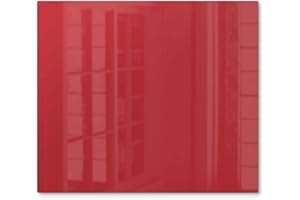 DEQORI Placa Protectora de Vitrocerámica de Cristal, 60 x 52 cm, Color Liso Rojo, Universal para Cocina, Tabla de Cortar para Placas de Cocción