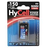 1000mal wiederaufladbar. Spannung: 1,2V. Kapazität: 120mAh. System: NiMH LSD. Zellengröße: 9V E-Block, 6F22.