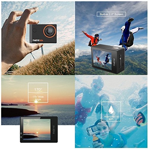 ThiEYE i60e Actioncam 4k HD Action Cam Wasserdichte Helmkamera Actionkamera WIFI Sport Action Kamera 170° Weitwinkel 2 Zoll - 6