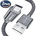 Produktbild Micro USB Kabel Android [2M 2 Pack], JSAUX Nylon Geflochtenes Ladekabel High Speed Sync und schnellladekabel für Samrtphone, Samsung Galaxy, Huawei, Sony, Nokia, HTC, Kindle, Nexus, LG, Moto, Xiaomi, Kamera und mehr - Grau
