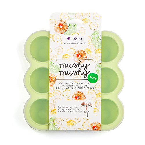 Mushy Mushy Baby Food Storage, 9 Easy To Remove Pots, Durable Silicone Freezer Trays with Recipe eBook, Great Container for weaning, Lifetime Guarantee