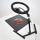 SMAYLING 10" Overhead Ring Light & &Uuml;stten &Ccedil;ekim Standı | 30&ndash;45 cm Ayarlanabilir Y&uuml;kseklik | 45&ndash;90&deg; Eğilebilir G&ouml;vde | USB G&uuml;&ccedil;