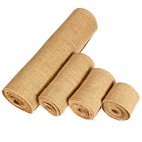 KING DO WAY Jute Wickelstreifen - Jutegewebe Juteband Stoffrolle 5CM X 5M