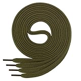  1 par de cordones Di Ficchiano planos, de poliéster, resistentes, de 7 mm aprox. de ancho, en 27 colores, 60 - 200 cm de longitud, color Verde, talla 120 cm