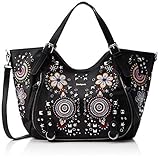 Anzahl Hauptfächer: 1 Desigual Damen Bag Apolo Rotterdam Women Schultertasche, Schwarz (Negro), 15x30x31 cm