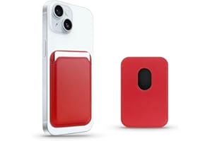 ONIRIX Porte Carte Magnétique Compatible avec MagSafe, Wallet Porte Cartes RFID avec Aimant Mag-Safe, Portefeuille pour iPhone 12/13/14/15/Mini/Plus/Pro/Max (Rouge Opéra)