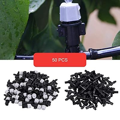 Proster 50PCS 1/4" Dripper Jardin Système d'Arrosage De Buse Arrosage Micro Flow Kit d'Irrigation Goutte à Goutte pour Fleurs de Dardin Refroidissement de Cour