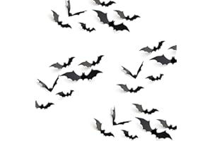 KUUQA Halloween Party Decoration Decal Wall Sticker DIY PVC 3D Decorative Bats 24 Pieces