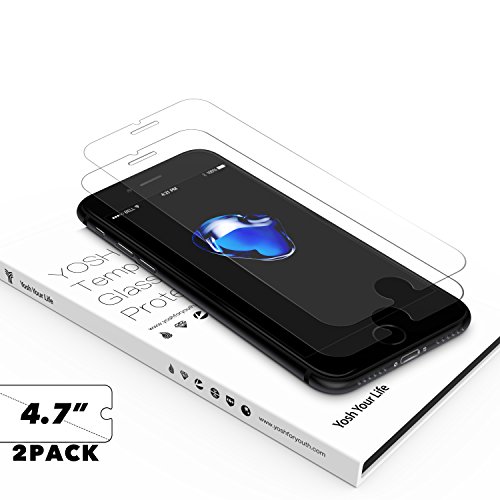 Verre Trempé iPhone 6 Vitre Film Protection iPhone 6 / 6s Protection écran [Lot de 2] 9H Trempé Glass Screen Protector YOSH ® (4.7 pouces, 0.26 mm) Anti-rayure [HD Haute Définition] [3D Touch]
