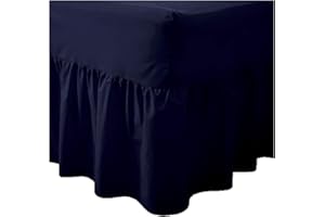 HOME ACE® Navy Easy Care Valance Sheet Double Fitted Valance Sheets, Super Soft Cotton Valance Sheets Double, Poly Cotton Double Bed Valance Sheet