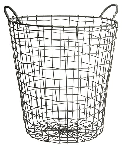 CHICCIE Draht Korb 47cm hoch - Wäschekorb - Kaminkorb Mülleimer Gitterkorb Metall