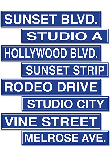 A Beistle CreationHollywood Party Street Sign Cut Outs Pk4