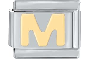 papasgix Italian Charms Module Buchstaben A-Z für 9mm Italian Charm Bracelet Gold DIY Italian Style Charms für Damen Abnehmbar Italienisches Charm Armband Zubehör Junge Mädchen Geschenk