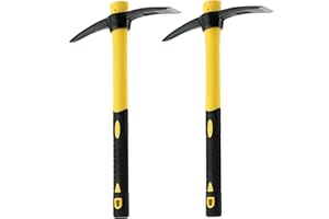 NAMYEUT 2 picconi da giardino da 38 cm, con manico in fibra di vetro, picchetti da giardino, zappa, zappa, zappa da giardino, per giardinaggio, scavo, erbacce, esplorazione, campeggio