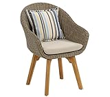 Dehner Geflechtsessel Arizona XXL, ca. 95 x 61 x 65 cm, inkl. Sitzpolster und Kissen, Polyrattanoptik, braun