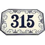 CERAMICHE D'ARTE PARRINI- Künstlerische italienische Keramik Keramik Hausnummer 20x13 individuelle , Fliesen handgemacht in Italien Toscana