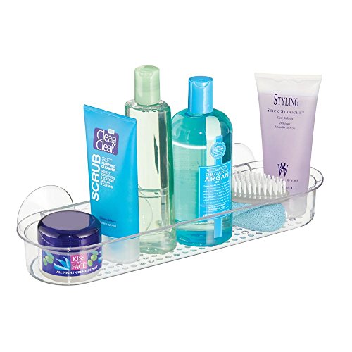 InterDesign Badezimmer-/Dusch-Caddy mit Saugnapf für Shampoo, Conditioner, Seife – Durchsichtig - 3