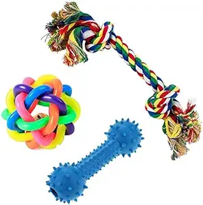 PSK Puppy Toys, Puppy Chew Toys, Dog Training Toy Set with Ball Ropes and Squeaky Toys for Small Doggie and Pets,Pack of Gift Pet Toy Set