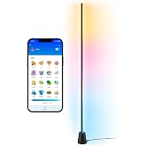 Wiz Gradient Zemin Lambası - Siyah 140 cm RGBIC aynı anda birden fazla renk g&ouml;sterir, ince tasarım, Wi-Fi ile bağlanır, ses/u