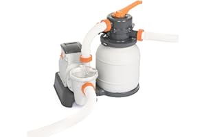BESTWAY 58497 - Depuradora de Arena 5.678 l/h Conexión 38 mm 230 W con Prefiltro con Tapa Roscada Apta para Arena de Silice de 0.45-0.85 con Cesta Tamiz para Piscinas de 1.100-42.300 L