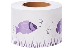 Dostear Frises Papier Peint Poisson bulle 10 X 1000cm Moulure Murale Autocollant Murals Adhesif Murale Plinthe Adhesive PVC