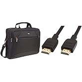 Amazon Basics 15.6-Inch(40 cm) Laptop Computer and Tablet Shoulder Bag Carrying Case, Black, 1-Pack & High-Speed, Ultra HD HD