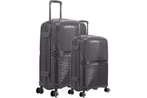 GYL Signature Set de 2 Valises – Moyenne + Grande, Bagages Rigides Légers 100% Polypropylène avec Serrure TSA, roulettes Pivotantes et Poignée Ergonomique – Argent