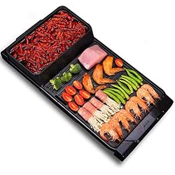 2 en 1 BBQ Grill & Hot Pot, 1800W multifonction Pan électrique Grill intérieur et Ourdoor Smokeless Shabu Shabu Hot Pot avec barbecue Four for la famille Weekend Party ami, 220 V Soul hill