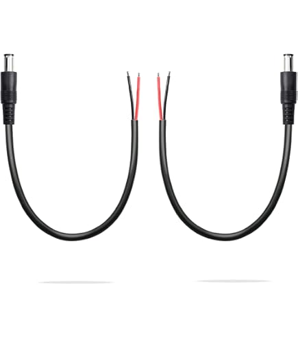 DC7909 Power Pigtails Cable 8mm Male/Female Plug To Bare Wire Open End Repair Cable 14AWG Barrels Power Wire Supply