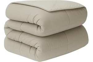 DECASATEXTIL -Edredon Nordico Bicolor Reversible - 400Gr/m2 - Cama 150/160 - Edredon Microfibra – Reversible- Suave, cómodo, Ligero y Transpirable –Beige/Gris 260x240cm