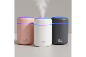 DOOMSDAY H2O Humidifier - Mini Ultrasonic Cool Mist, Portable & Quiet Air Purifier with LED Night Light, USB Powered, Aromatherapy - Premium for Bedroom, Office, Car, Plants (1 Piece)
