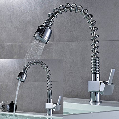 Auralum® Spültischarmatur mit herausziehbarem Brausekopf / Ausziehbare Schlauchbrause / Wasserhahn Profi Küchenarmatur Waschbecken - 8