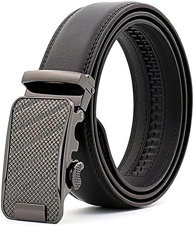 Belts Men Belt SAN VITALE Cowskin Leather Designer Casual Reversible Buckle with Automatic Ratchet Straps for Men 35mm Wide 1 3/8" (Waist 36"-46", Black)