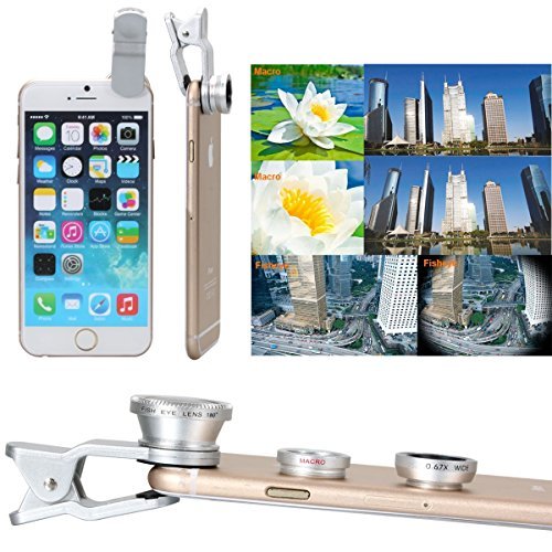AFAITH Lenti Cellulari Kit 10-in-1 Kit obiettivi per Smartphone, 8x Telescopio per teleobiettivo/ Obiettivo fisheye/ Obiettivo 2 in 1 Macro e grandangolo + telecomando Selfie Stick monopiede + Bluetooth + Mini treppiede Monopiede per iPhone 7 / iPhone 7 Plus, iPhone 6s / 6s Plus,Samsung Galaxy S7 edge /S8 /S6edge / S6, Huawei P10/P9 /P8, Sony, HTC, Nokia ed altri Smartphone