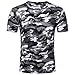 Produktbild FORH Herren Casual Vintage Camouflage Drucken Bluse Top Sommer O-Ausschnitt Pullover T-Shirt Tops Fashion Kurze Ärmel Hemd Slim Fit Streetwear Oberteile (M, Grau)