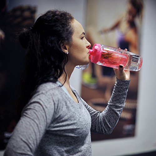 Bonke Trinkflasche für Fruchtschorlen – Große 1 Liter BPA-freie Sportflasche – Wasserflasche mit Gummigriff und extra sicherem Verschlusssystem – 1 Jahr Garantie - 5