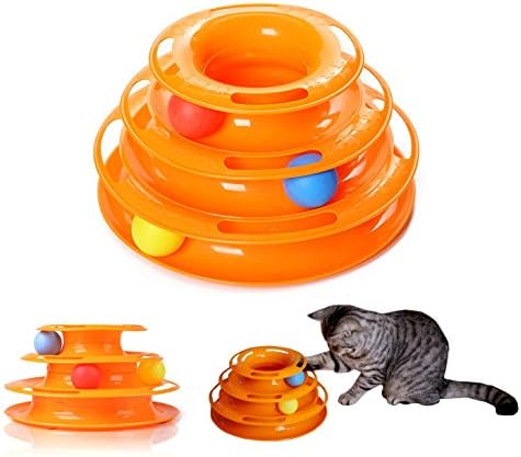 560021&nbsp;Circular Interactive Play Tower for Cats with Rotating Balls - Media Wave Store