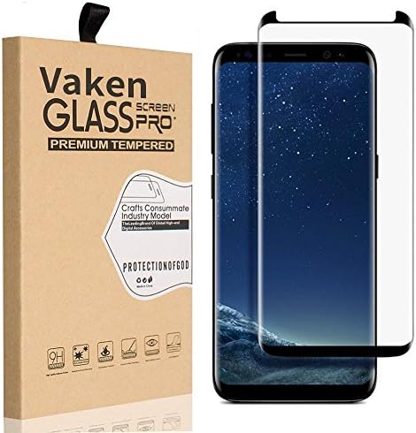 [Case Friendly]Samsung S8 plus Tempered Glass Screen Protector,Anti-shatter Anti-scratch 9H Hard Shockproof Non-bubble Crystal Clear HD Screen Protective Glass Film for Galaxy S8+ (6.2") ,Black