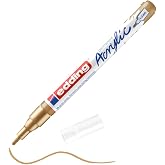 edding 5300 akrilik mark&ouml;r ince - altın - 1 su ge&ccedil;irmez akrilik mark&ouml;r - ince yuvarlak u&ccedil;lu 1-2 mm