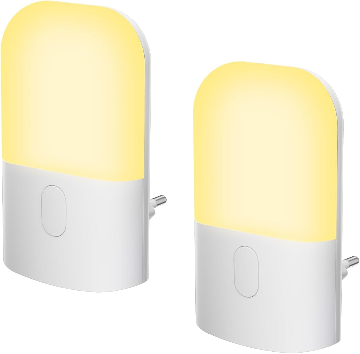 GRIFEMA GD101-2 [2 Piezas] Luz Nocturna Infantil 3 Niveles de Brillo Ajustables, Luz Nocturna con Sensor de Luz para Habitación de Niños, Baño, Pasillo, Cocina, Escaleras, 2700K Blanco Cálido